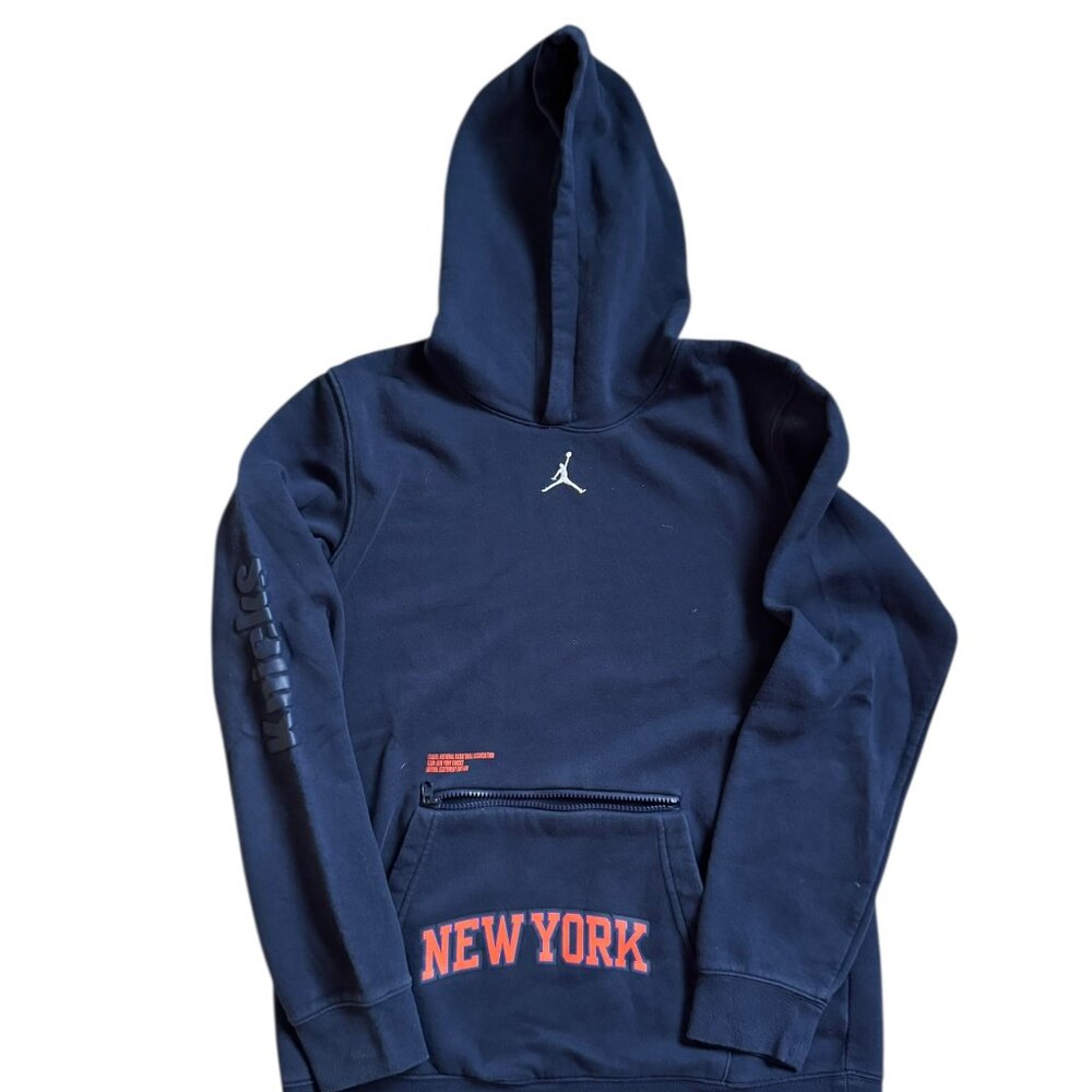 Nike Air Jordan New York Knicks Navy Hoodie EUC Boys XL 18/20